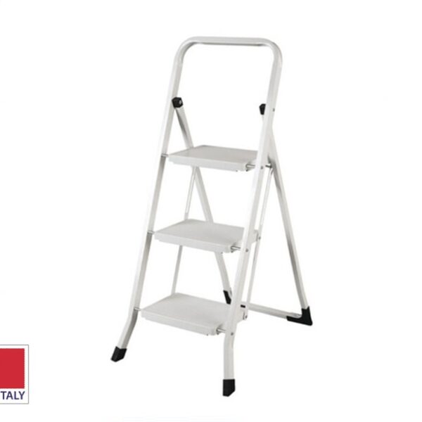 Marchetti 3 Steps Steel Ladder White