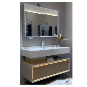Modern Bathroom 2pc Sink with Mirror Cabinet