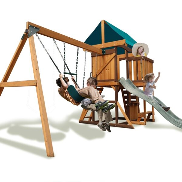 Logan Swing Set & Playhouse with Balcony