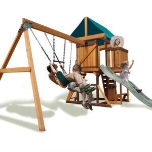 Logan Swing Set & Playhouse with Balcony