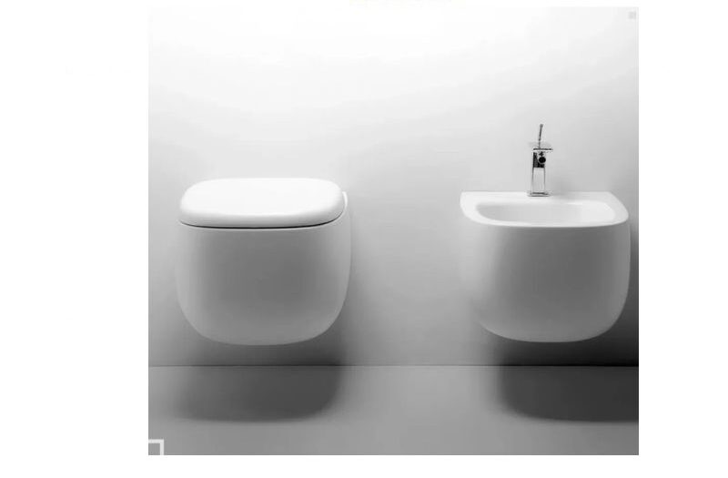 western commode white Ceramic Wall-hung Western Toilet Commode White - Image 1