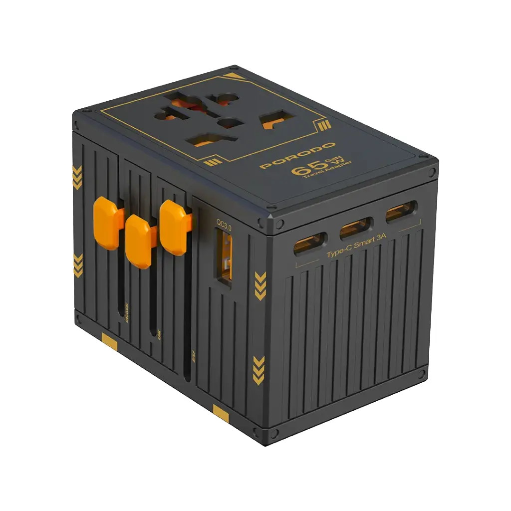 12 Porodo GaN 5-Port Travel Block Universal Charger - Image 1