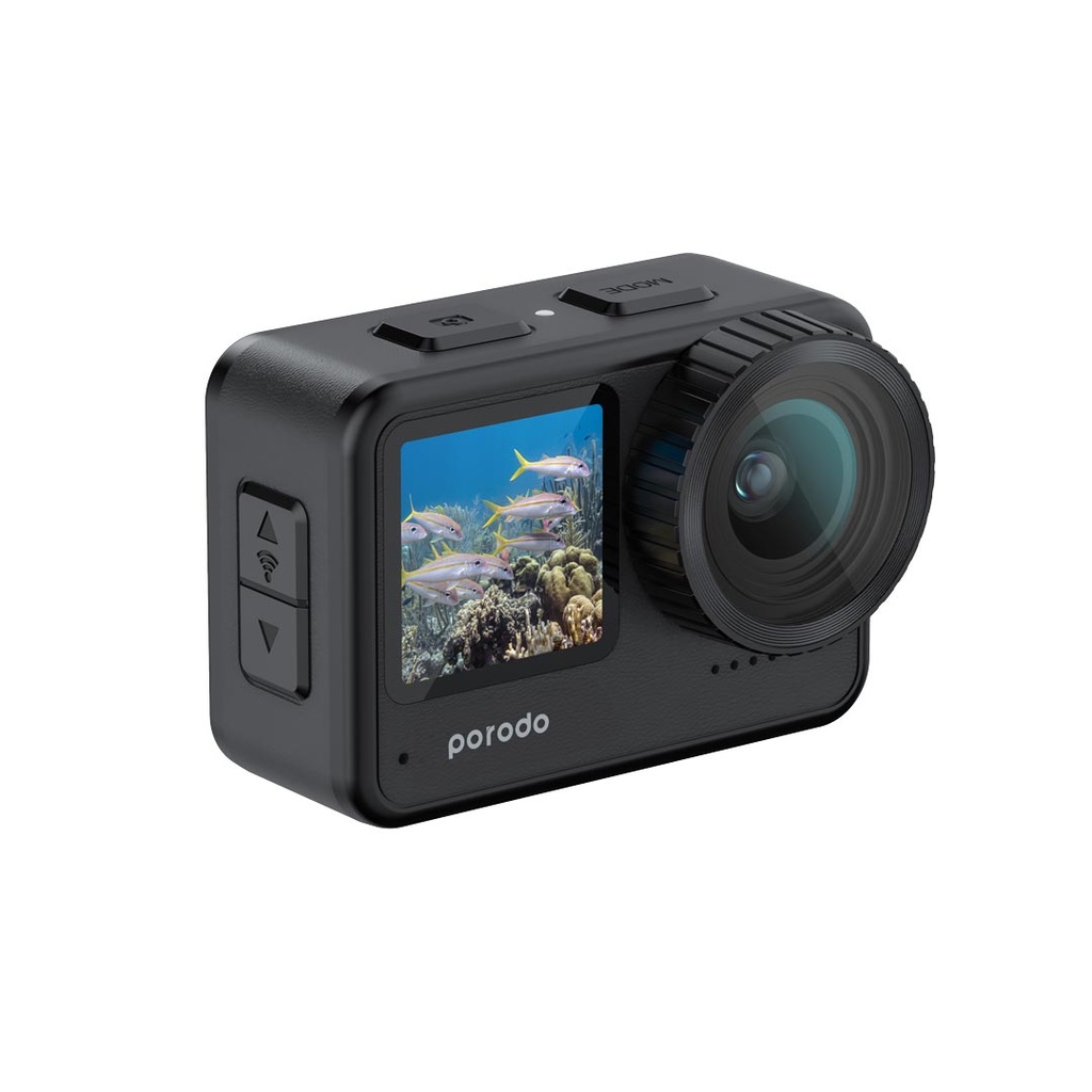 2 Porodo Lifestyle Fully Waterproof UHD Action Camera Dual Display With Video Stabilisation - Image 1