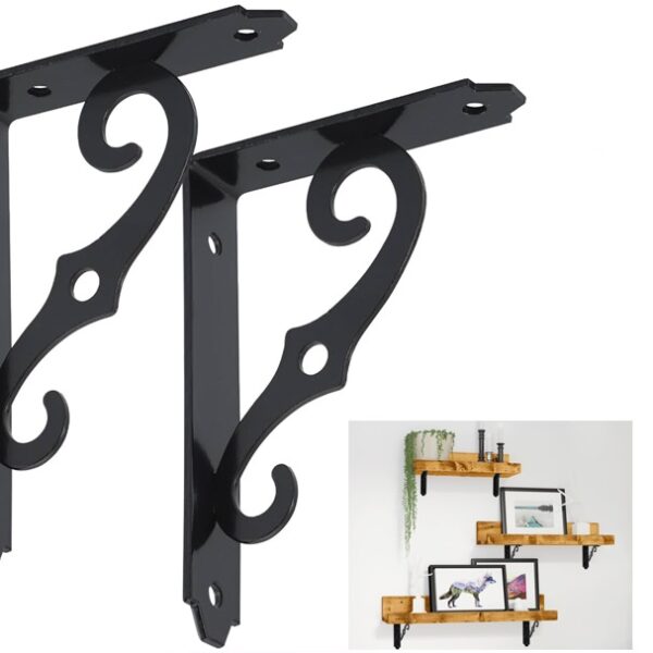 Fancy Design Shelf Bracket Set - Black 11 x 14 cm