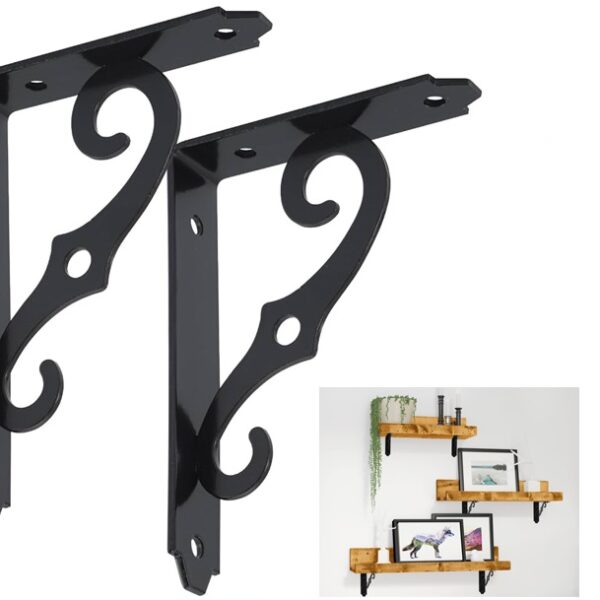 Fancy Design Shelf Bracket Set - Black 19 x 24 cm