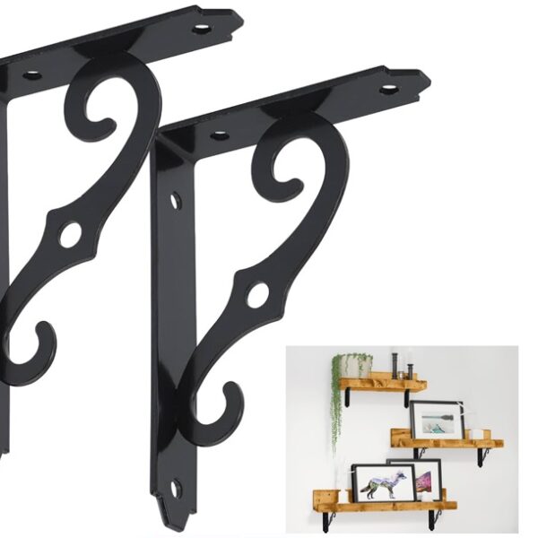 Fancy Design Shelf Bracket Set - Black 24 x 29 cm