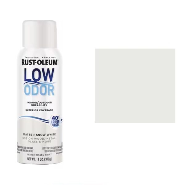 Rustoleum Low Odor Water Based Spray Paint - Matte Snow White