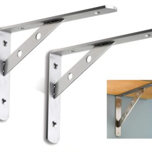 Stainless Steel Shelf Bracket Set - 16 x 30 cm