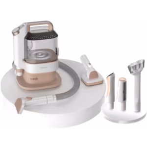 Porodo Lifestyle Pet Grooming Kit Trimmer & Vacuum, 2000mAh Battery Capacity, 13500Pa Suction Power, 3.2L Hair & Dust Bin, 1.5m Hose Length - White