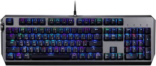 15 Porodo Gaming Wired Full Keyboard, Red Gateron Switch, 104 Keys, Anti-Ghosting Keys, English - Arabic Layout, USB-A Interface, 50 Million Clicks, Volume Knob, 1.8m Cable Length, Gray | PDX219-RSW - Image 1