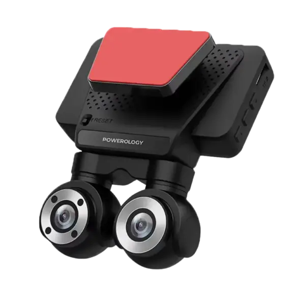 Powerology Dual Lens Dash Camera - Black