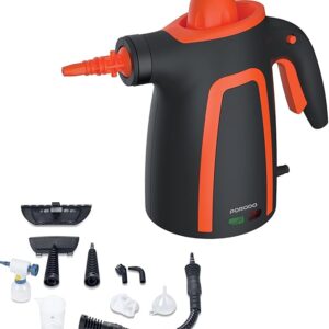 Porodo Lifestyle Multi-Surface Steam Cleaner, 1050W, 350ml Tank, 110°C Hot Steam, Black