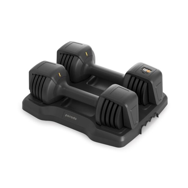 Porodo 12.5 LB Double Adjustable Smart Dumbbell - Black