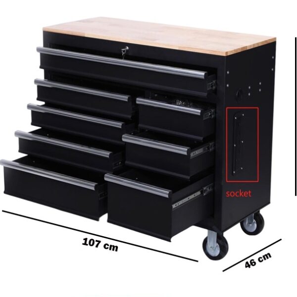 8 Drawers Trolley with Wooden Platform