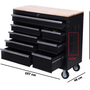 8 Drawers Trolley with Wooden Platform