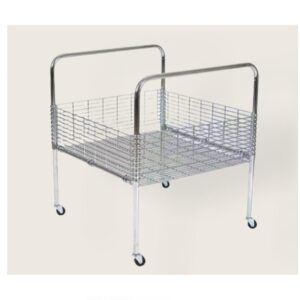 Chrome Basket with Wheels 80x80 cm