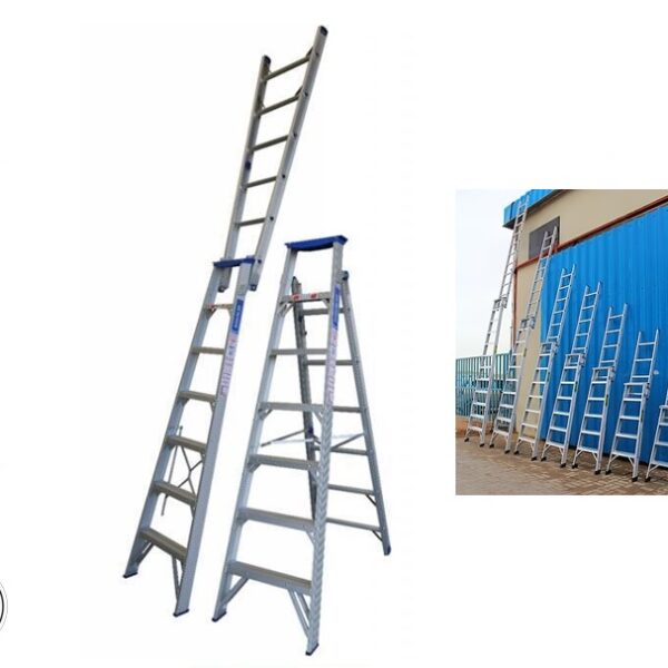 6 Steps Dual Purpose Aluminium Ladder with max height of upto 330 cm