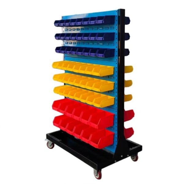 Mobile Plastic Bins Rack with 120pcs Bins