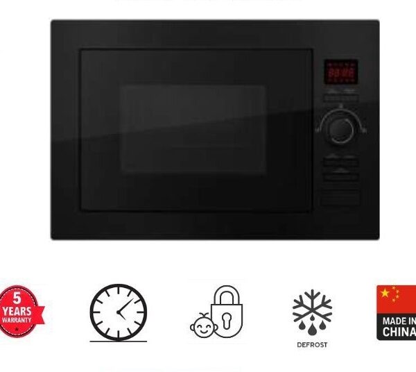 25ltr Black Glass MWO with Grill (mutli Stage cooking)