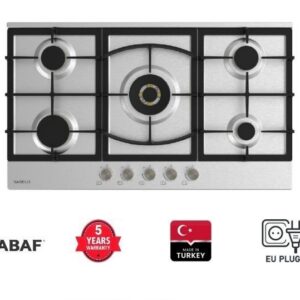 90cm Built in Gas HOB with 5 Burner Stainless Steel