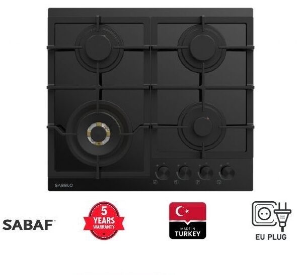 60cm Built in Gas HOB with 4 Burner with Brass Sabaf