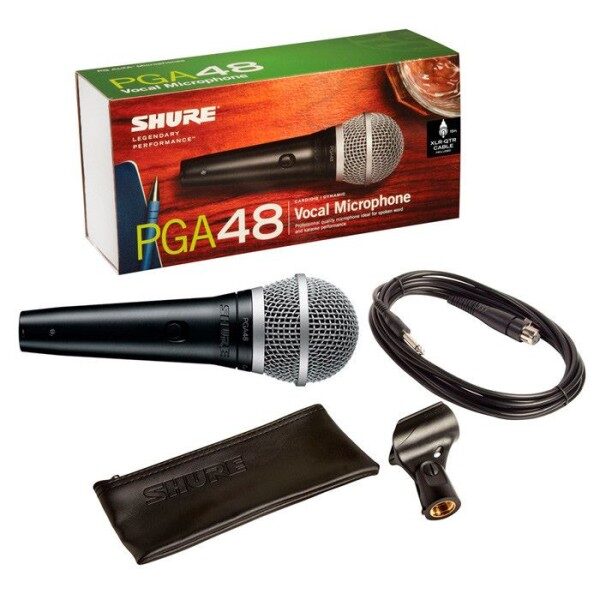 Shure Handheld Dynamic Microphone W/15ft 1/4'' TO XLR CABLE - PGA48-QTR-E