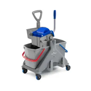 Plastic Trolley with Plastic Grip, Tray, Broom Holder and Boost Wringer