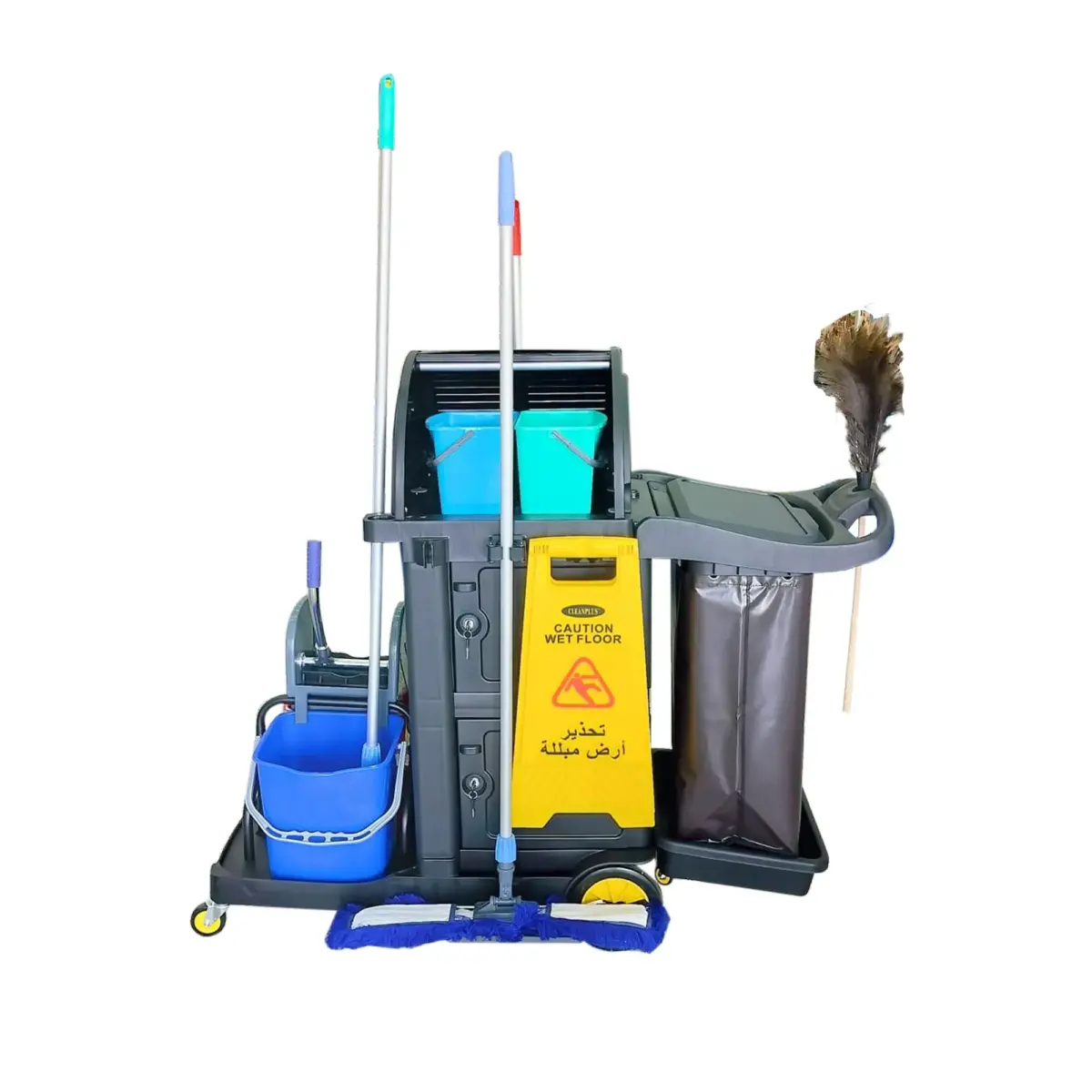 Multi Functional Cleaning Trolley Black - Image 1