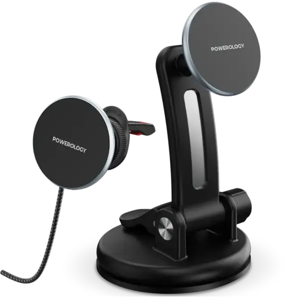 Powerology Airwave Magnetic Wireless Car Charger - Gray