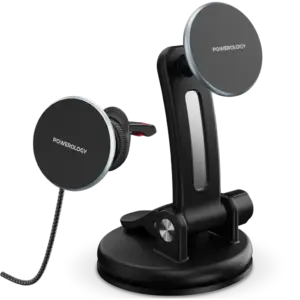 Powerology Airwave Magnetic Wireless Car Charger - Gray