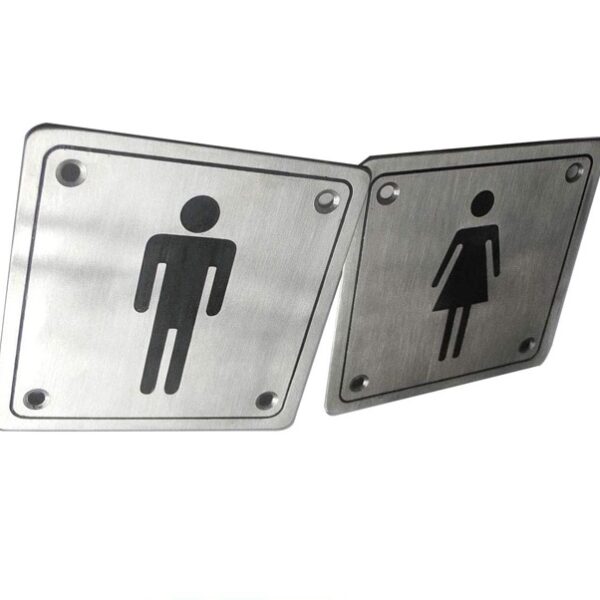 Stainless Steel "TOILET" Sign (Male/Female)