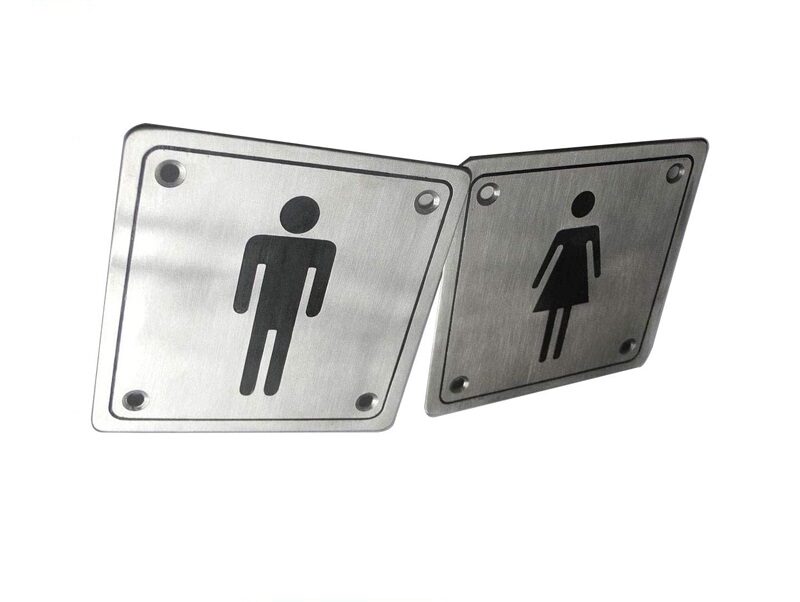 ss toilet sign large