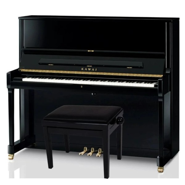1 KAWAI Upright Piano with Bench, Black - K-500 M/PEP - Image 1