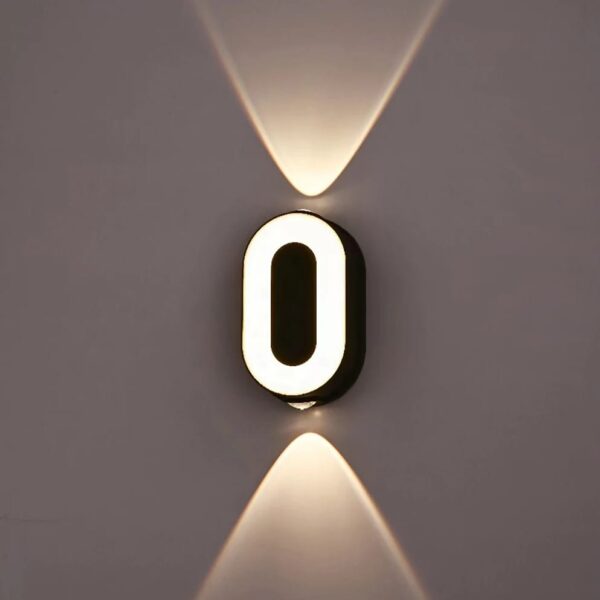 7W LED Wall Lamp Digit Number Indoor&Outdoor IP65 Waterproof Modern Minimalism Style