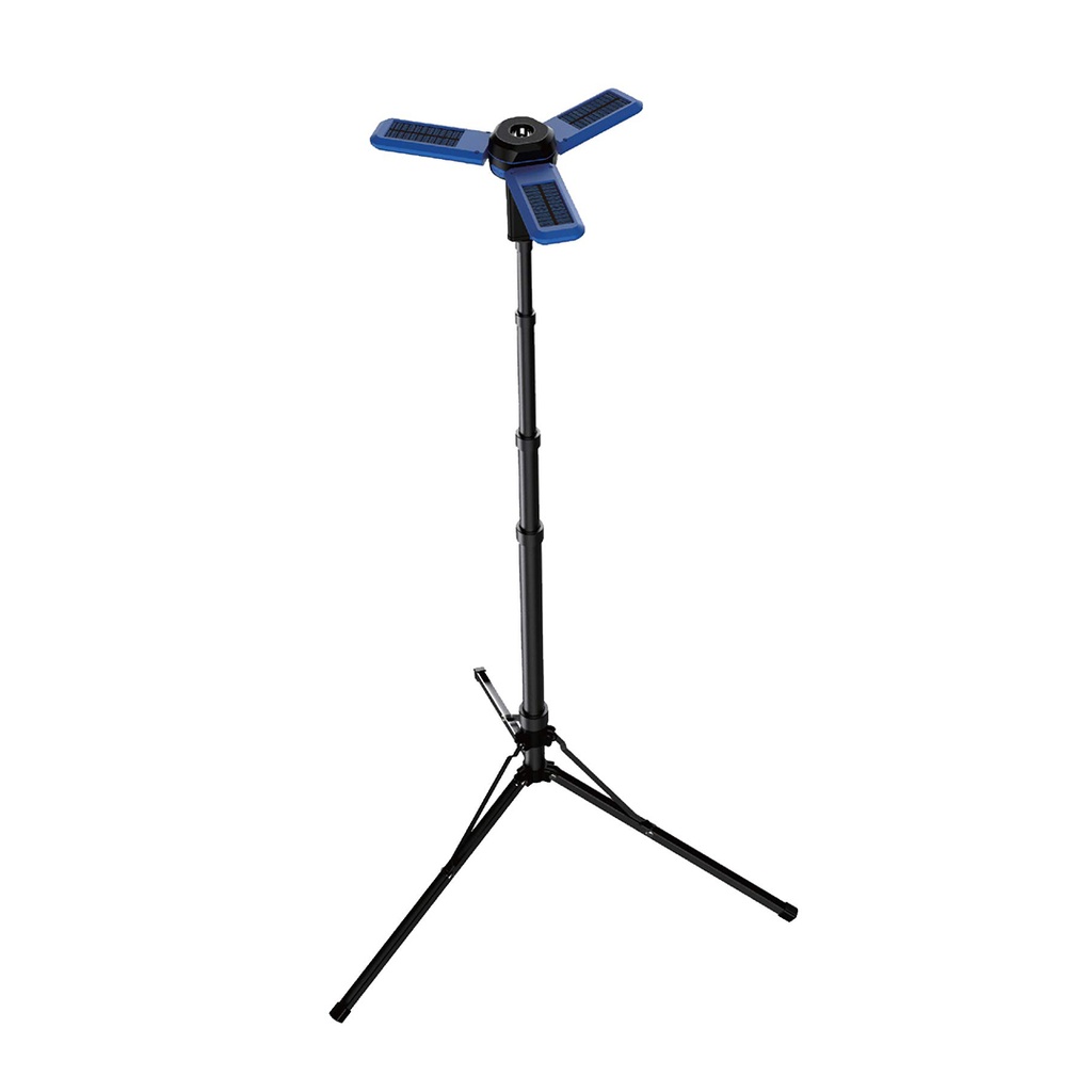 1-1-12.jpg Powerology Camping Solar Foldable Tripod LED Light IPX4 3.7V 2600mAh - Blue - Image 1