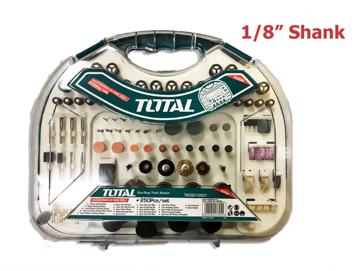 TOTAL 250 pcs Accessory Kit Set for Rotary Tool - Image 1
