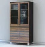 Linea Uno Tall Cabinet with Half Glass Doors W900 x D470 x H2137mm