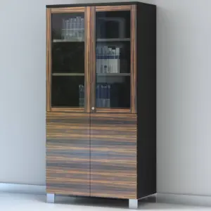 Linea Uno Tall Cabinet with Half Glass Doors W900 x D470 x H2137mm