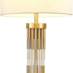 Postmodern Table Light with Fabric Shade Bedroom Bedside Lighting Luxury Gold Night Lamp for Living Room