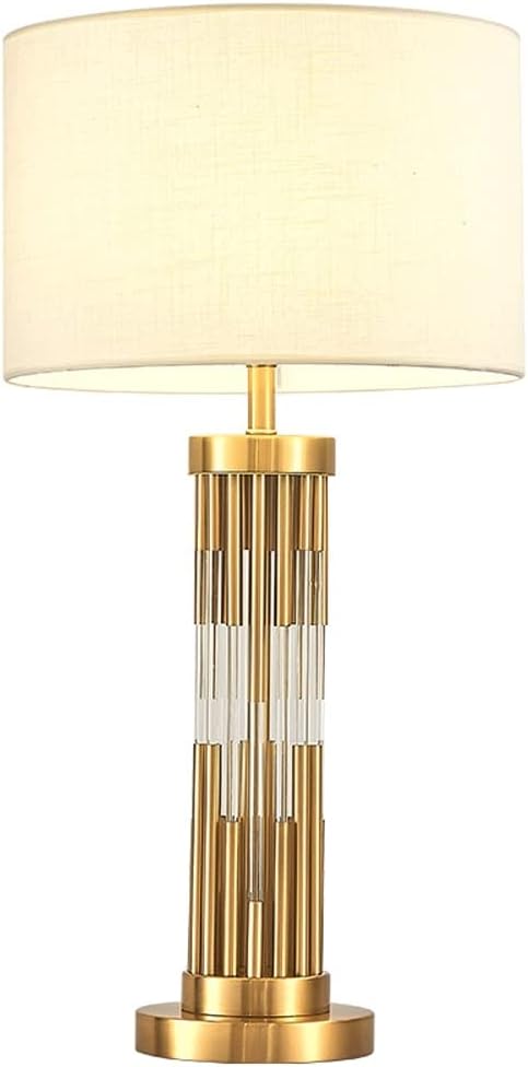 1-15-1.jpg Postmodern Table Light with Fabric Shade Bedroom Bedside Lighting Luxury Gold Night Lamp for Living Room - Image 1