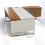 Linea Uno L-Shaped Desk with Hanging Pedestal W2200 x D2100 x H750mm Executive Desks