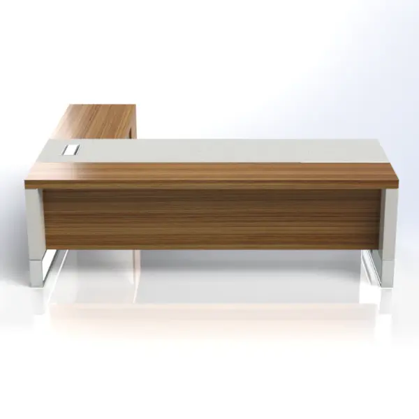 Linea Uno L-Shaped Desk with Hanging Pedestal W2400 x D2100 x H750mm Executive Desks