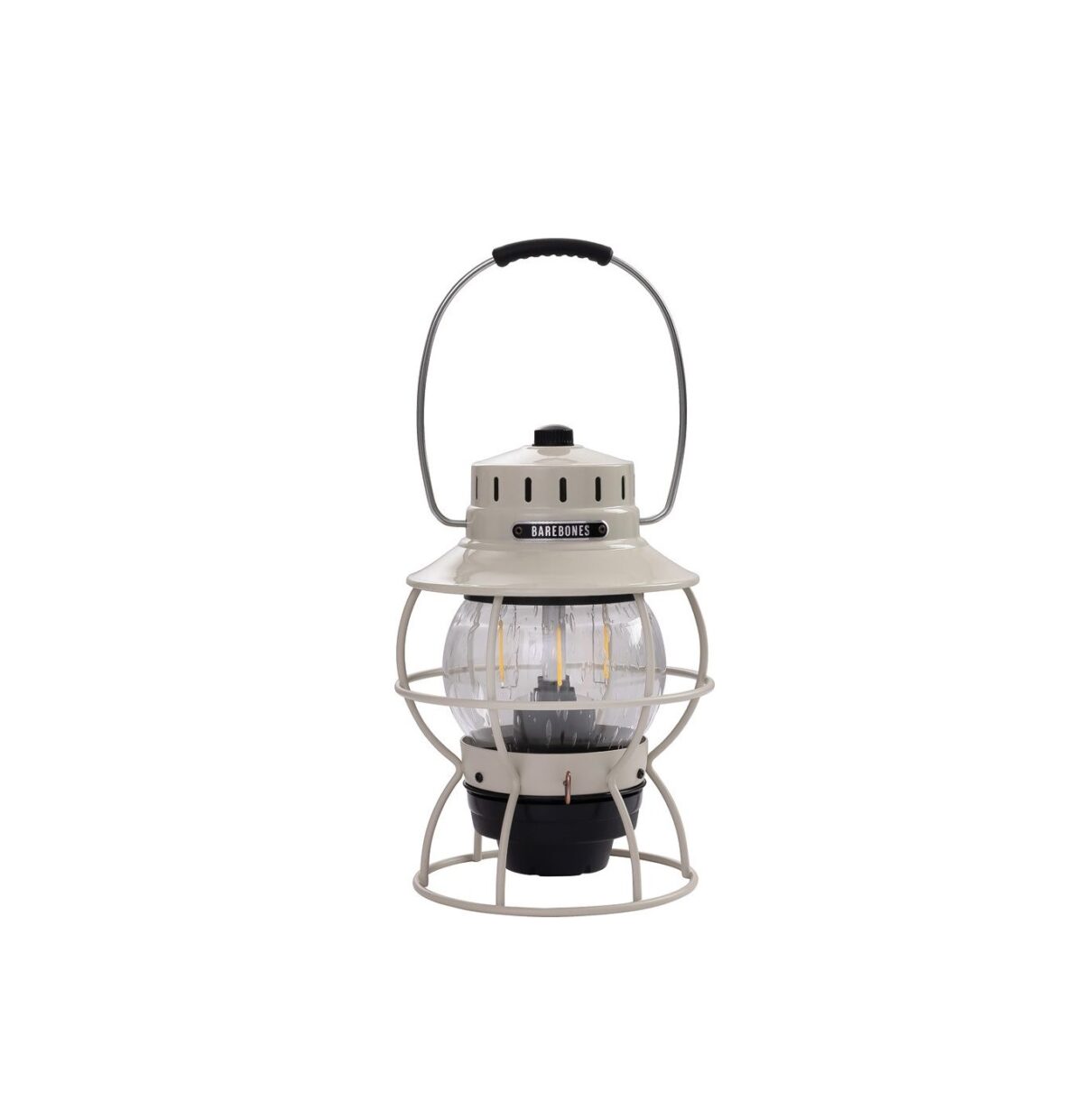 Barebones Living Railroad Lantern Vintage White - Image 1