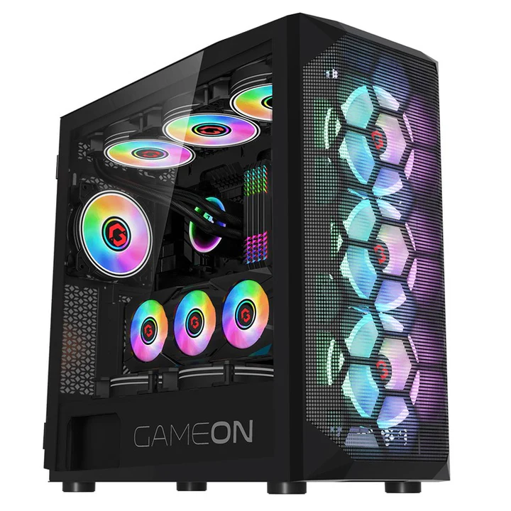 1-7-1.webp GAMEON Emperor Midnight I Series Mid Tower Gaming Case - Black - Image 1