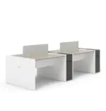 Vee Cluster Face to Face with Fixed Pedestal Clearance Workstations