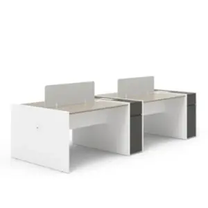 Vee Cluster Face to Face with Fixed Pedestal Clearance Workstations