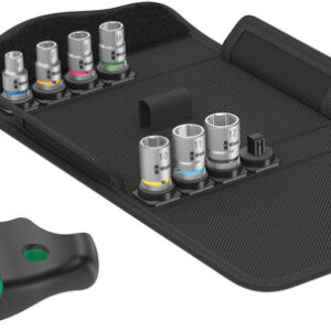 Wera Kraftform Kompakt 400 - RA T - Handle 1/4in Socket Set 9pc + Tool Pouch