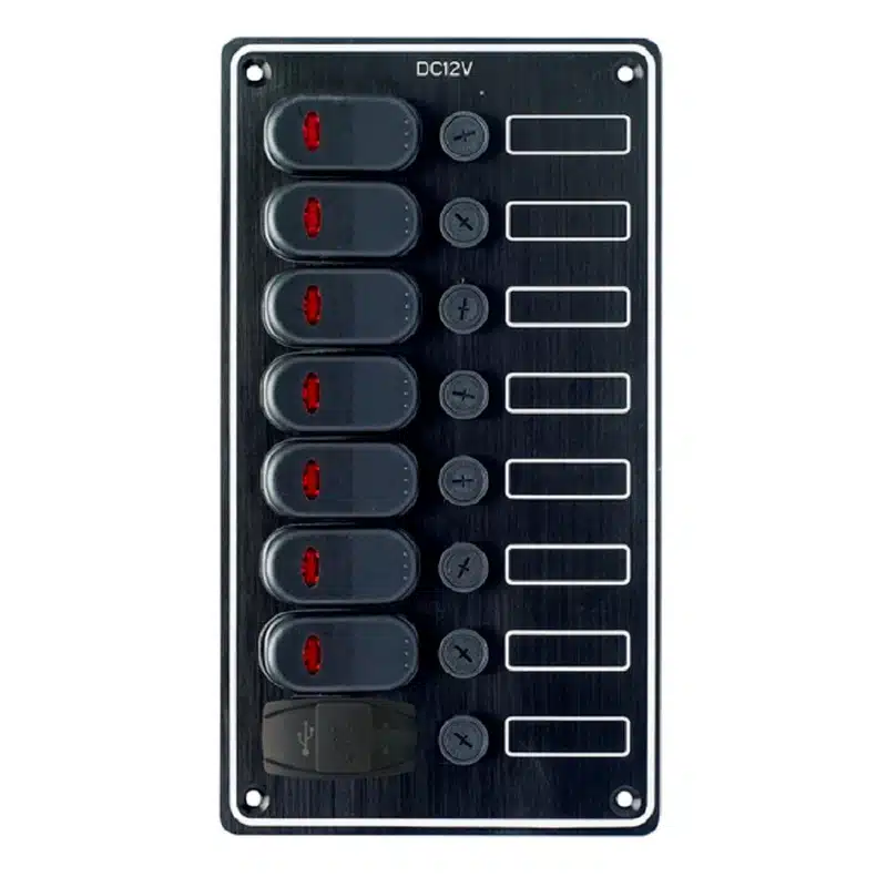 10167-BKU.webp Switch Panel 7 Gang with USB - Image 1