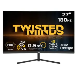 Twisted Minds 27'‘ Curve, FHD 180Hz, VA, 0.5ms, HDMI2.0, HDR Gaming Monitor
