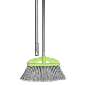Super long bristles straight broom with metal handle